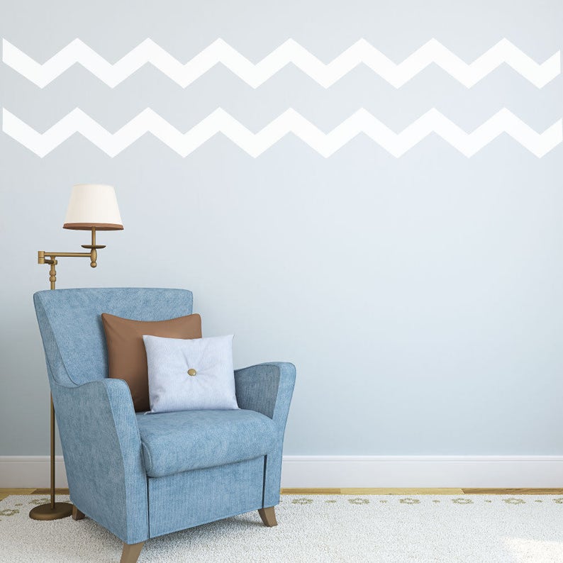 Chevron Wall Decal Chevron Decal Chevron Decor Chevron Etsy