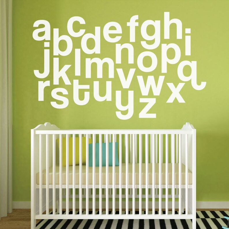 Alphabet Wall Decals Nursery Wall Decals Alphabet Decals Etsy