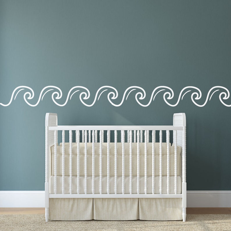 Wave Border Ocean Wall Decals Wave Wall Wave Wall Decal Etsy UK