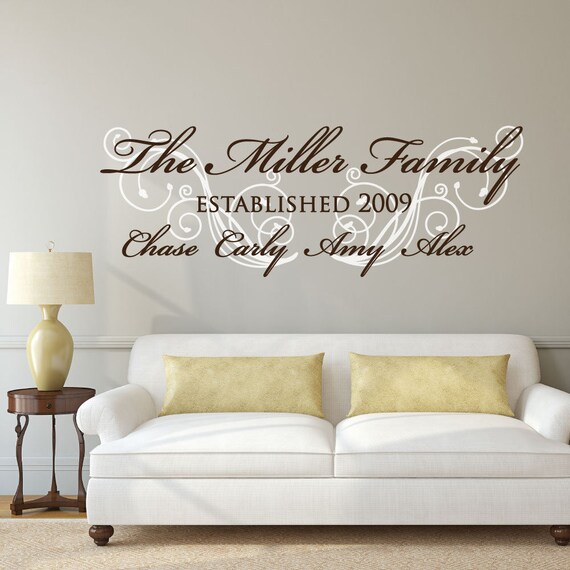 family wall decal family established decal custom stickers | etsy