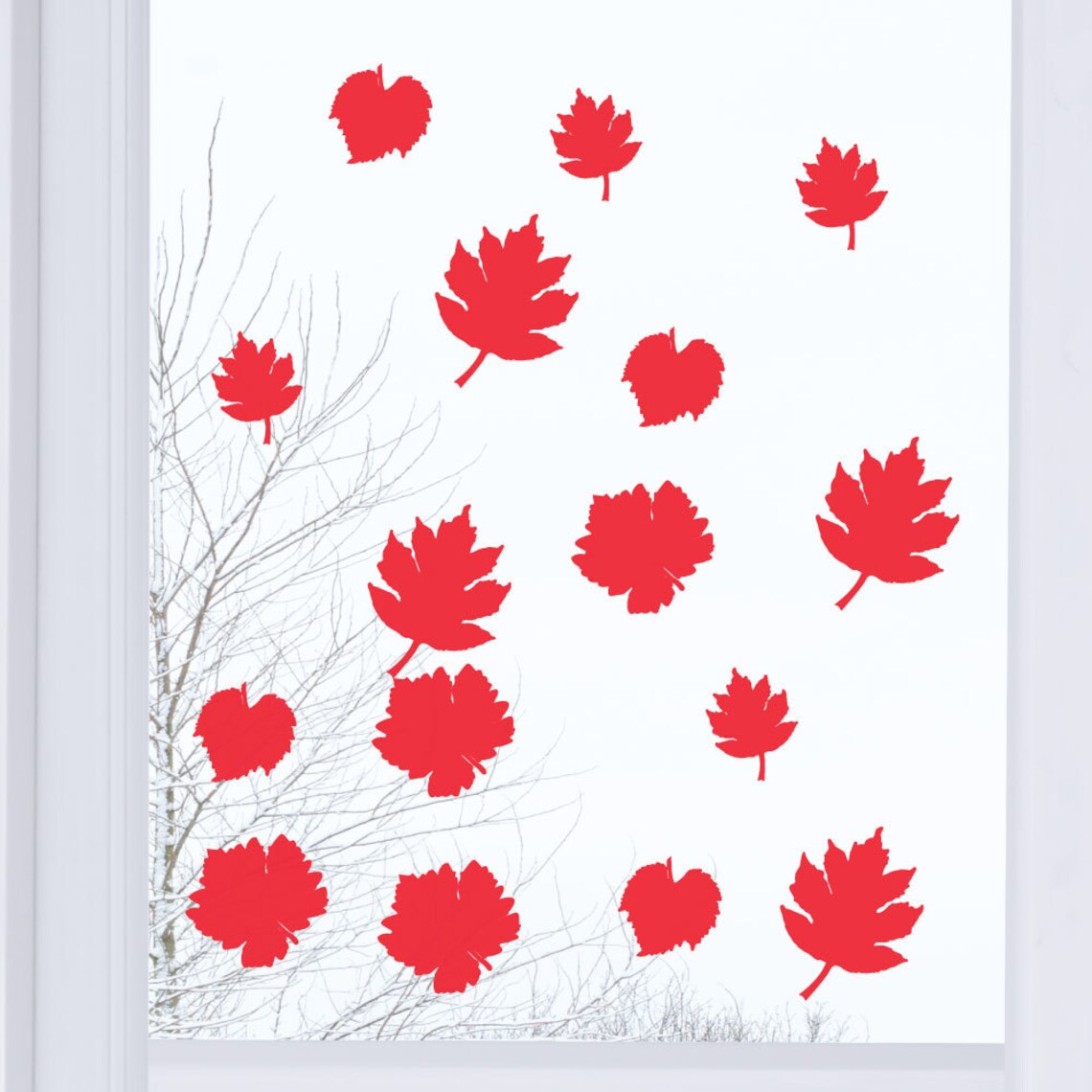 REUSABLE Leaves Fall Leaves Window Cling Halloween - Etsy