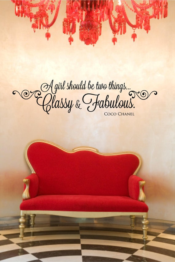 A girl should be Coco Chanel WALL ART STICKER ROOM DECAL MURAL decor quote