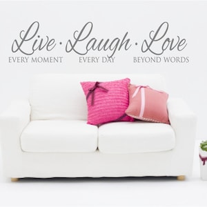 Live Laugh Love Wall Decal Live Laugh Love Wall Decor Inspirational Wall Decals Wall Decals for Living Room Live Laugh Love Quotes image 1