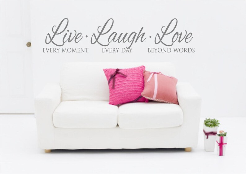 Live Laugh Love Wall Decal Live Laugh Love Wall Decor Inspirational Wall Decals Wall Decals for Living Room Live Laugh Love Quotes image 1