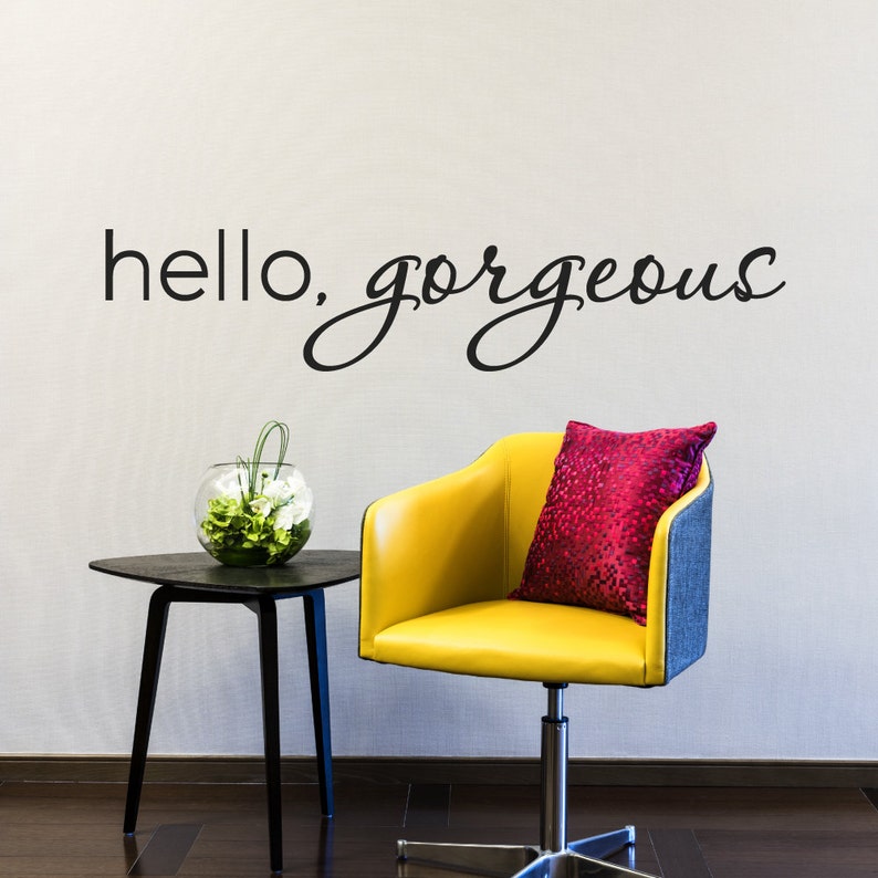 Hello Hello Decal Mirror Decals Salon Etsy