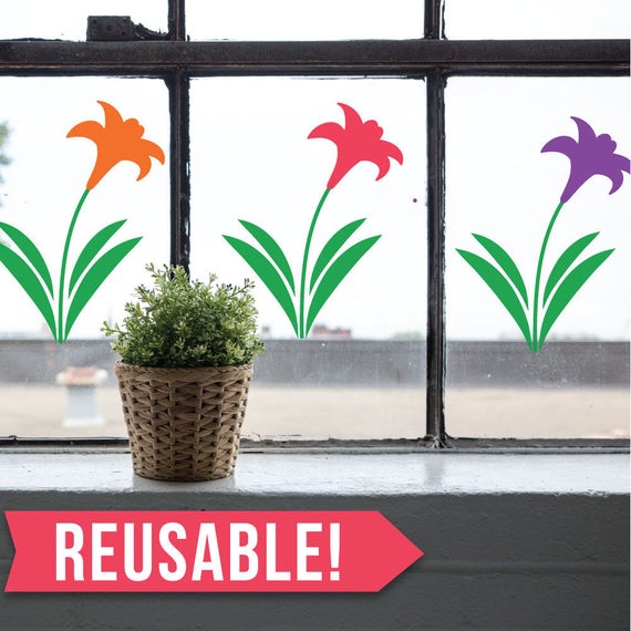 Easter Decorations Spring Decor Window Cling Reusable Etsy