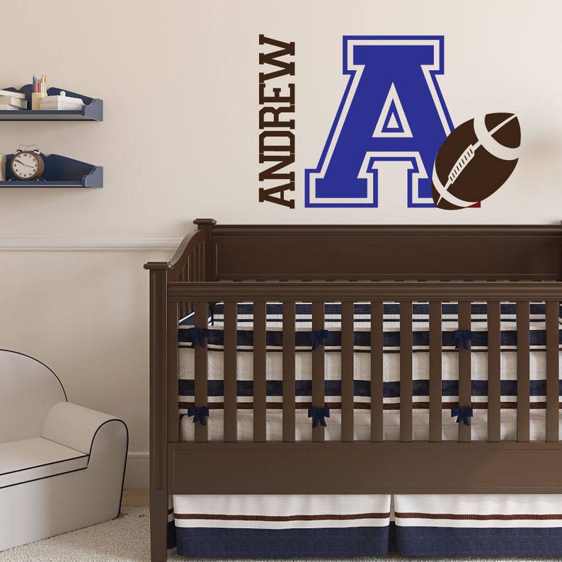 Football Wall Decal Name Decal Name Stickers Name Wall Etsy