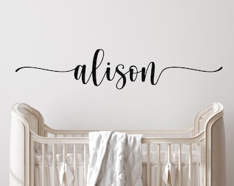Custom personalized name decal, modern simple calligraphy script name decal personalized for you