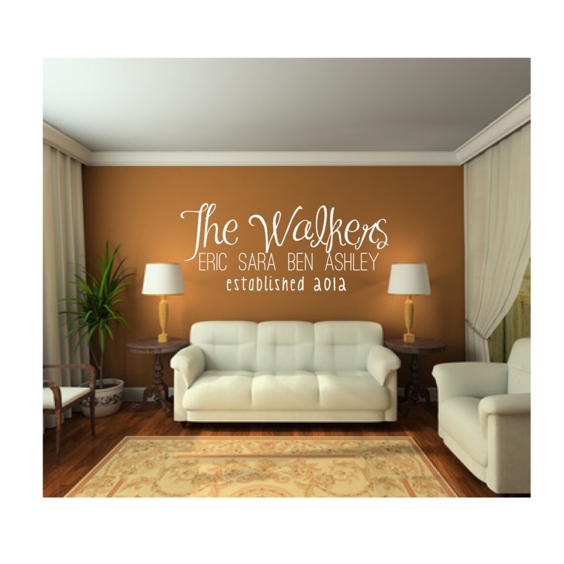 Custom Family Wall Decal Names Date Established In Etsy