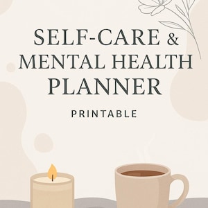 Planner per la cura di sé e la salute mentale | Diario del benessere in formato PDF | Tracker di umore e abitudini stampabile