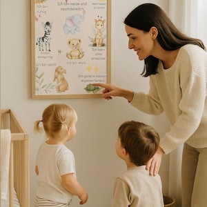 Kinder Affirmationsposter | Sanfte Pastellfarben Wanddeko fürs Kinderzimmer| Tierisches Druckbild| Deko für Kleinkinderzimmer 9×11“ & 12×18“