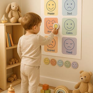 Heute bin ich Gefühls Diagramm für Kinder | Stimmungstabelle mit Tokens zum Ausdrucken | Kleinkind & Vorschule Sehhilfe | PDF zum Download