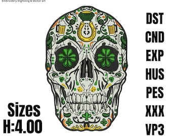 Flower Skull Embroidery Design: Machine Embroidery File (Digital Files)