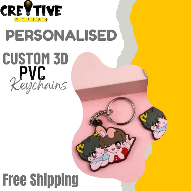 Custom 3D PVC Rubber Keychain: Personalized Logo, Durable, Waterproof ...