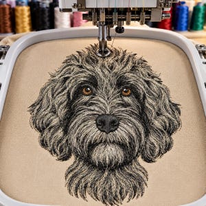 Borduurpatroon van een Cockapoo, silhouet van een Cockapoo, hondenborduurwerk, borduurwerk op maat voor huisdieren, digitale download, hondenontwerp