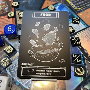 STARHAND MTG Metal Tokens - Food Token - Cartoon Series -  Thick Aluminum Card - Magic Proxies