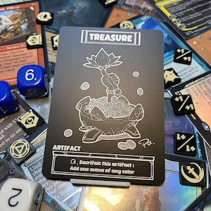 STARHAND MTG Metal Tokens - Treasure Token - Cartoon Series -  Thick Aluminum Card - Magic Proxies
