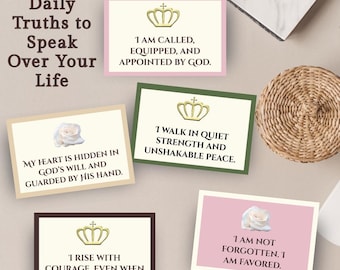 Christian Affirmation Cards for Women: Esther & Proverbs 31 (Digital Download