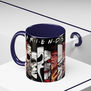 Halloween Horror Characters Mug: Creepy Coffee Cup, Gothic Decor