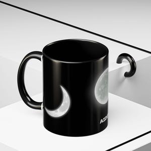 Customizable Moon Mug: Celestial Ceramic Coffee Cup, Lunar Design