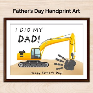 Artisanat d'empreintes de main pour la fête des pères | J'aime mon père | Téléchargement numérique d'oeuvres d'art bricolage | Cadeau pour papa des enfants