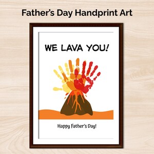 Artisanat d'empreintes de main sur le volcan pour la fête des pères | Nous vous lavons | Art DIY pour papa | Téléchargement numérique | Cadeau pour papa des enfants