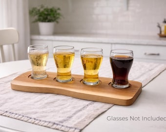 Handmade Birch Wood Beer Flight Board – Craft Beer Tasting Tray
