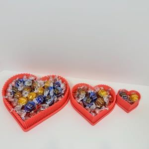 Pink Valentine’s Day Heart Chocolate Boxes – Filled with Hershey & Lindor Chocolates - Pink Boxes with White Lettering 3 and 6 Inch image 4