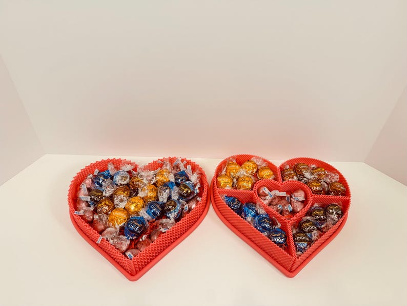 Pink Valentine’s Day Heart Chocolate Boxes – Filled with Hershey & Lindor Chocolates - Pink Boxes with White Lettering 3 and 6 Inch image 5