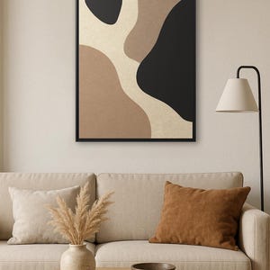 Minimalist Abstract Art, Framed Canvas Print, Minimalist Beige, Wabi Sabi Design, Japandi Design, Living Room Decor, Neutral Tone,