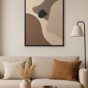 Minimalist Abstract Art, Framed Canvas Print, Minimalist Beige, Wabi Sabi Design, Japandi Design, Living Room Decor, Neutral Tone,