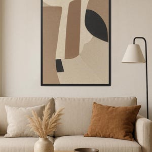 Minimalist Abstract Art, Framed Canvas Print, Minimalist Beige, Wabi Sabi Design, Japandi Design, Living Room Decor, Neutral Tone,