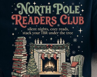 North Pole Readers Club PNG, design natalizio da libro (download digitale)