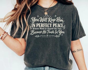Isaiah 26 3 png, Bible Verse png, Christian Sublimation Design, Scripture png, Perfect Peace Quote, Religious Shirt png Digital Download