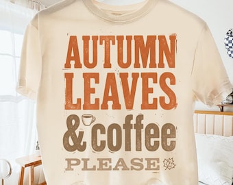 Café con hojas de otoño PNG, Café de otoño PNG, Sublimación retro de otoño, Temporada de otoño PNG, Diseño acogedor de café de otoño, Descarga digital PNG