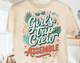 Girls Trip Crew PNG, Girls Weekend Png, Vacation Sublimation, Retro Summer Cocktail Clipart, Beach Vacation PNG Digital Download