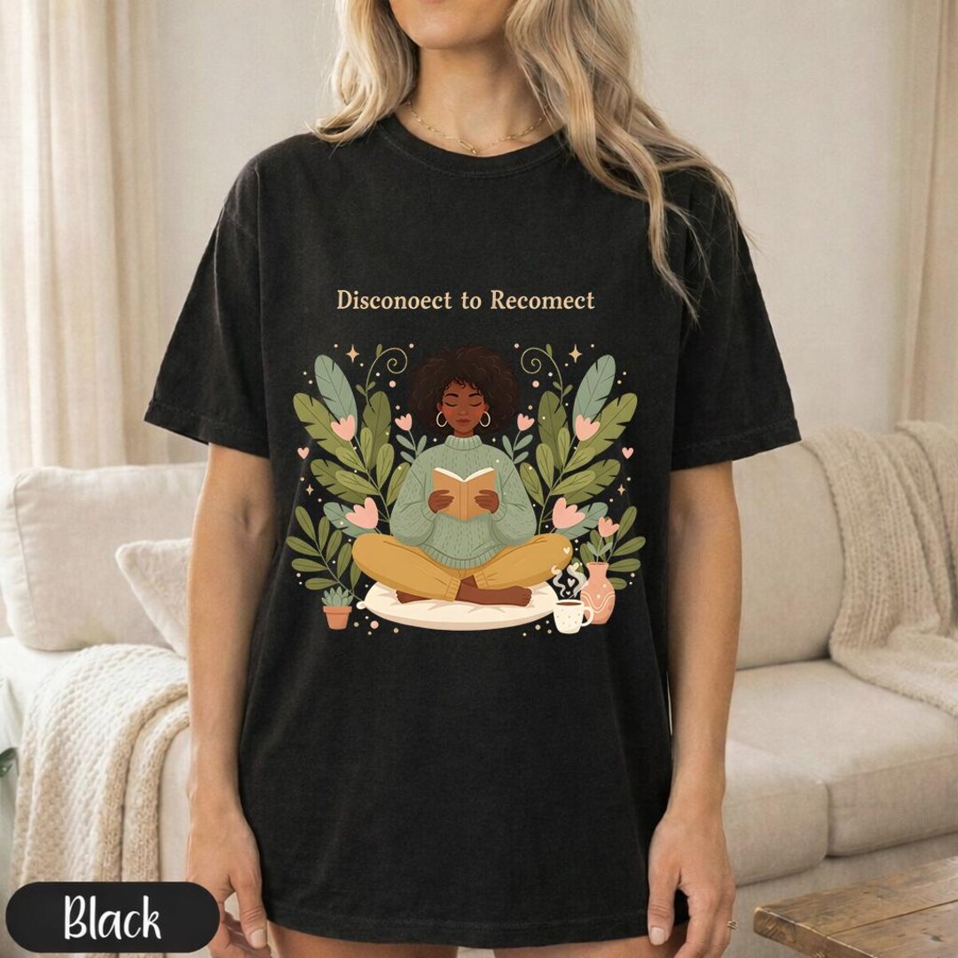 Disconnect to Reconnect PNG | Mindful Reading Girl Illustration ...