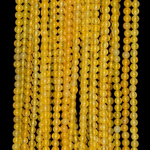 3mm Yellow Jade Round beads full strand 16&quot; Loose Beads P142665