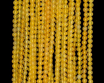 3mm Yellow Jade Round beads full strand 16" Loose Beads P142665