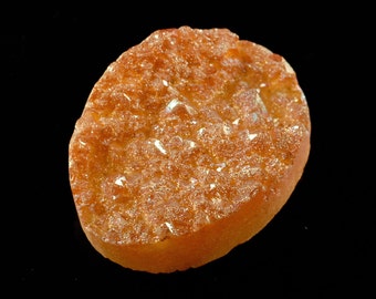 Peach-Orange Oval Druzy Agate Cabochon B18DR8017