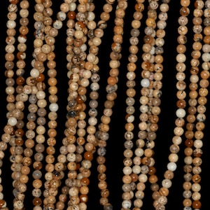 3mm Picture Jasper Round beads full strand 16&quot; Loose Beads P142674