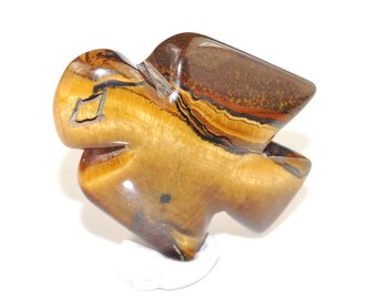 Carved Tiger Eye Bird Figurine J16B6968