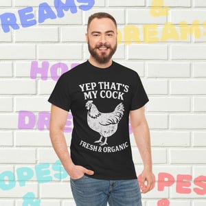 Funny Chicken Tee, Unisex Heavy Cotton Shirt, Gift for Farmers, Humor, Organic Food Lovers, Farm Themed Apparel