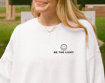 Felpa Be the Light, Felpa cristiana Be the Light, Matteo 5:14, Felpa cristiana minimalista, Felpa con cappuccio con versetto della Bibbia, Felpa religiosa,