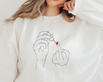 felpa femminista, felpa femminista, felpa con smalto, regalo per ragazza, regalo per la migliore amica, regalo femminista, pullover femminista,
