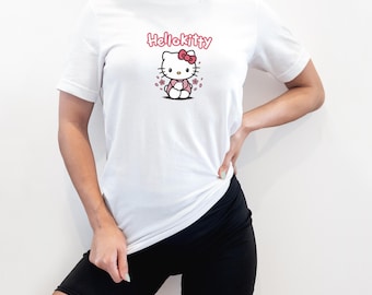 Hello Kitty T-Shirt, Personalized Hello Kitty Shirt, Pink Hello Kitty Shirt, Hello Kitty Birthday Gift, Hello Kitty Merch, Women shirt