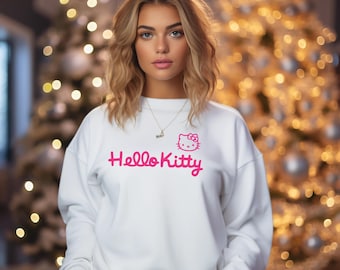 Kitty shirt sweater en hoodie, Y2K geïnspireerd bijpassende shirt, Hello Cat shirt, kawaii shirt, Kitty Group shirt, Hello Cat verjaardagsshirt