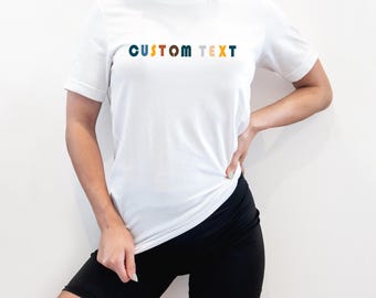 カスタムシャツ、パーソナライズシャツ、カスタマイズされたテキストTシャツ、カスタムギフト、筆記体Tシャツ、カスタムハート、カスタムロゴシャツ、カスタム筆記体