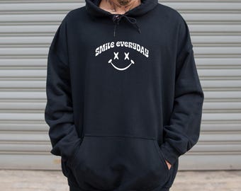 Smiley Face Hoodie,Unisex Pullover,Smile Sweatshirt,Unisex Crewneck, Positive Gift,Smiley Face HoodieSmile Unisex Hooded Sweatshirt