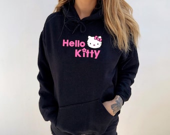 Schattige Hello Kitty-sweater, mooie HK-hoodie, Hello Kitty-T-shirt, cartoon-hoodie, verjaardagstrui, verjaardags-T-shirt, cadeau voor haar